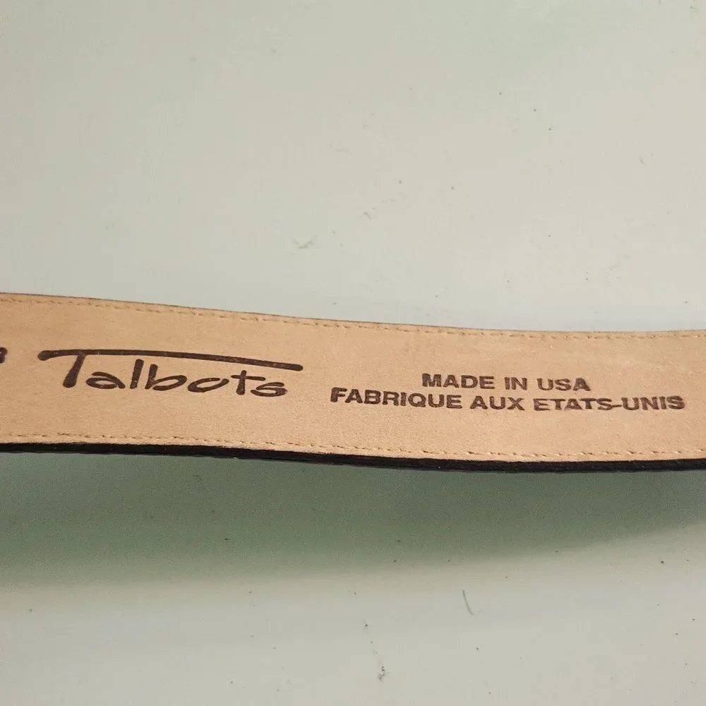 Talbots Vintage Genuine Leather Croc Embossed Western Belt Size L